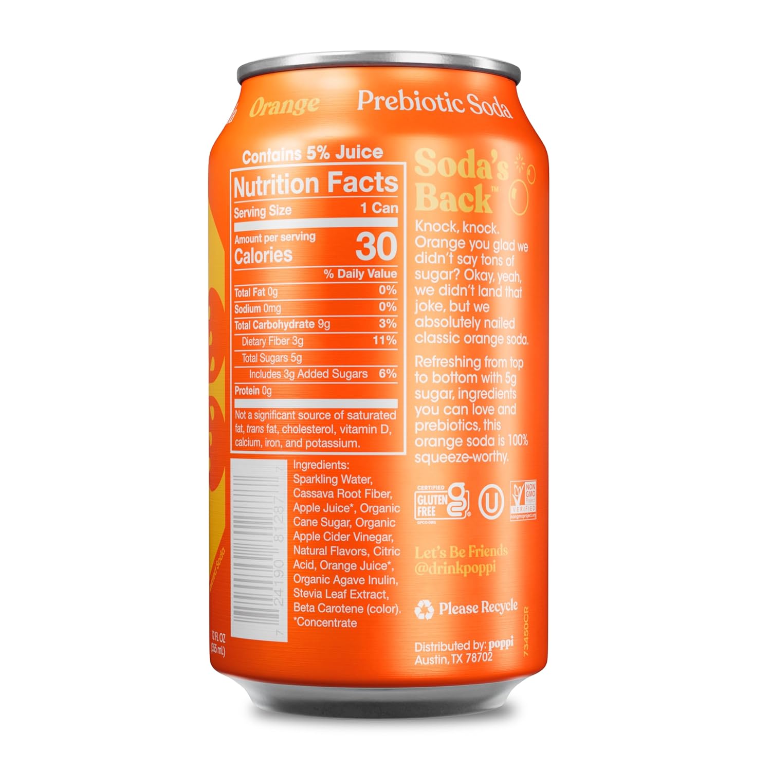 355ml - POPPI SPARKLING 100% ORANGE MUST TRY SPECIAL!