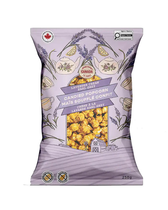250g LAVENDER CREAM EARL GREY Candied Popcorn SPECIAL!