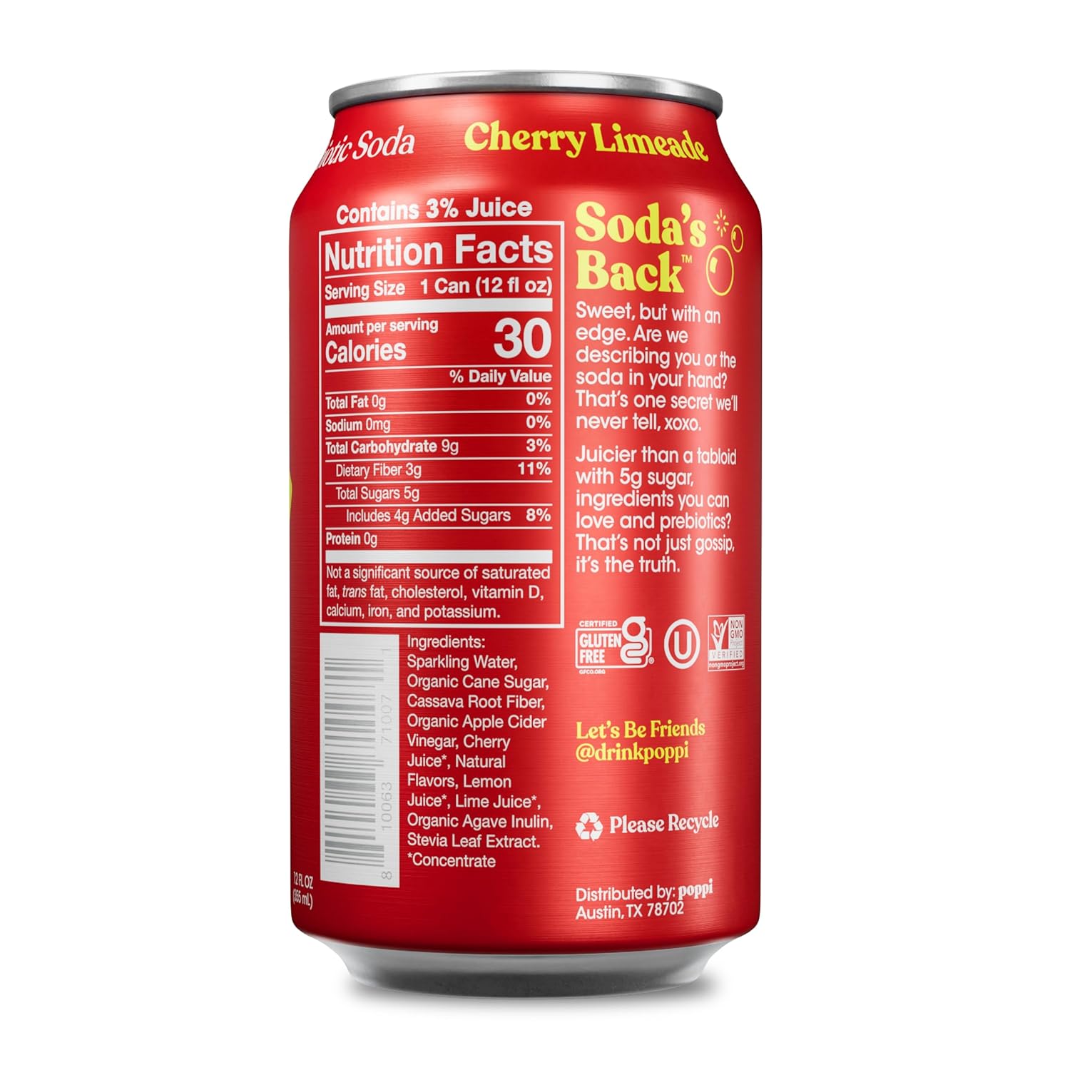 355ml - POPPI SPARKLING 100% CHERRY LIMEADE MUST TRY SPECIAL!