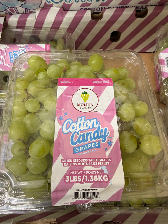 3lb LARGE Clamshell - SUPER Sweet Cotton CANDY Grapes SPECIAL!