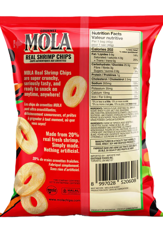 40g - GOURMET Real Shrimp Chips Lime Chili Flavour SPECIAL!