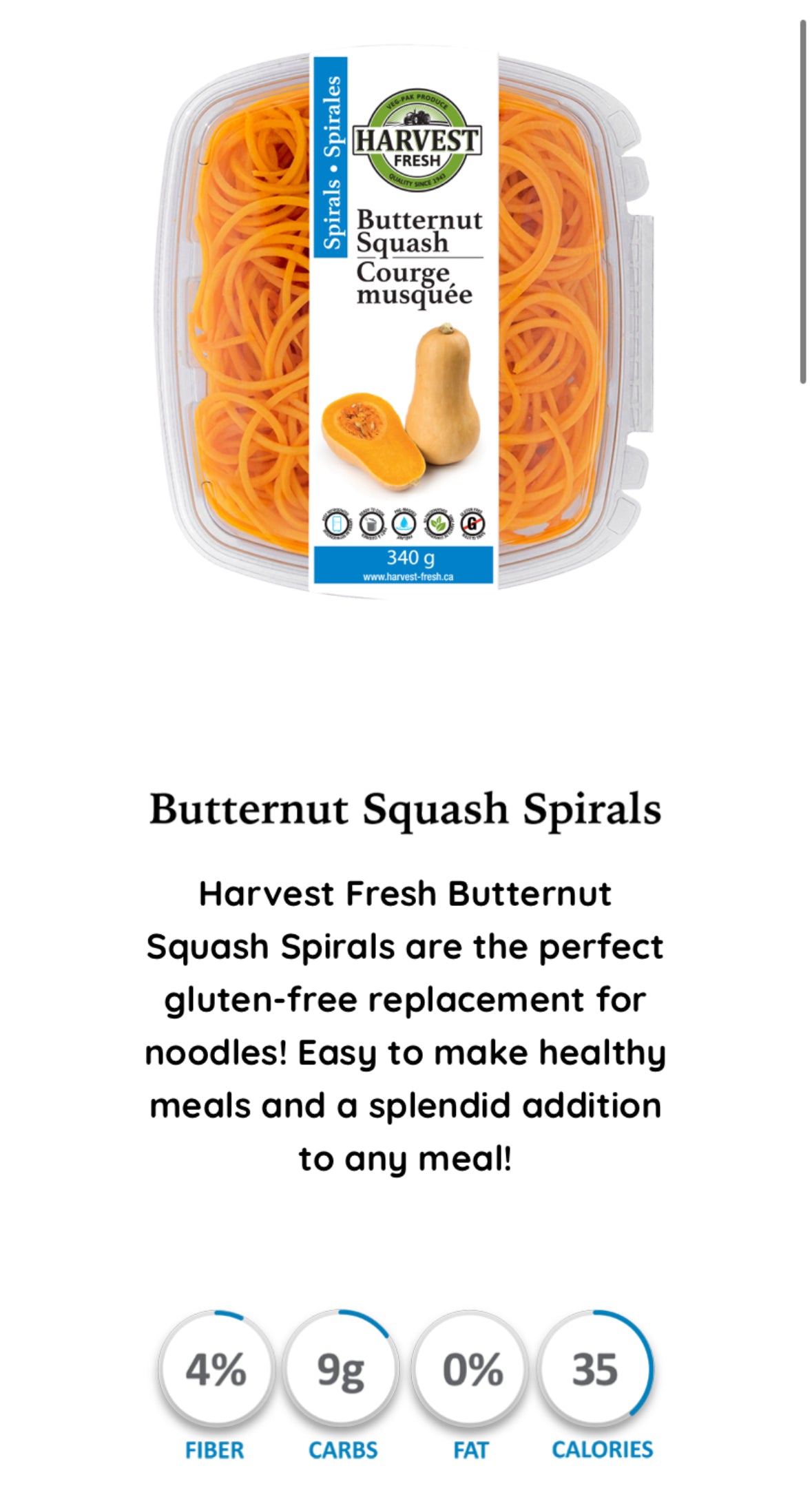 HARVEST FRESH - Butternut Squash Spirals SPECIAL! Packed Fresh to Order!