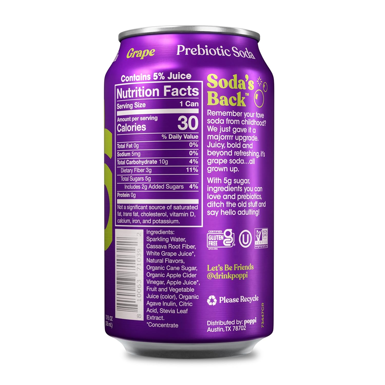 355ml - POPPI SPARKLING 100% GRAPES MUST TRY SPECIAL!