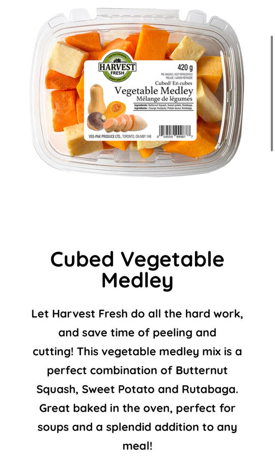 HARVEST FRESH - Cubed Vegetable Medley SPECIAL! Packed Fresh to Order!