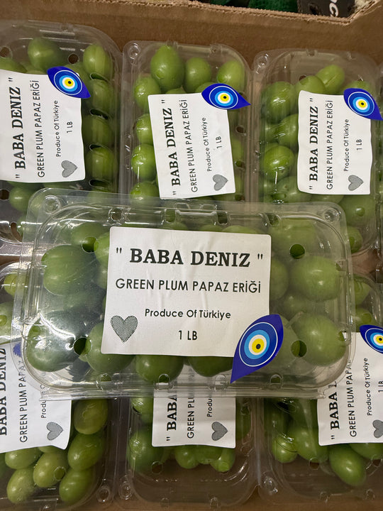 1lb Clamshell - Sour Green Plums From Turkey SPECIAL!